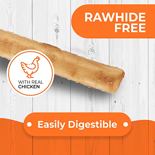 Canine Naturals Chicken Recipe Chew - Rawhide Free Dog Treats - Made From USA Raised Chicken - All-Natural and Easily Digestible - 40Ct(Pack of 1), 5 Inch Stick Chews