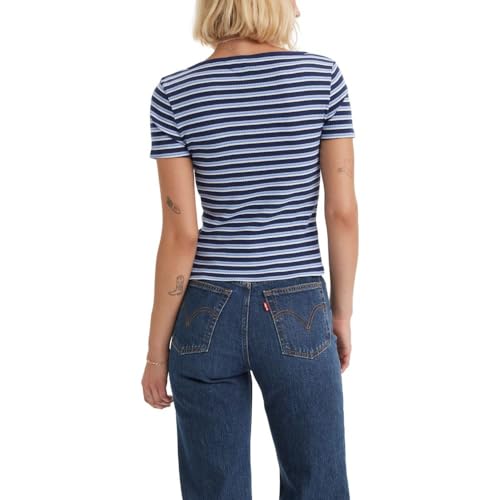 Levi's Women's Britt Snap Front Top (Also Available in Plus), Sade Stripe Omphalodes, X-Small