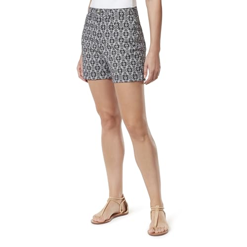 Gloria Vanderbilt Women's Amanda Basic Jean Short, Black-Jeweled Damask, 4