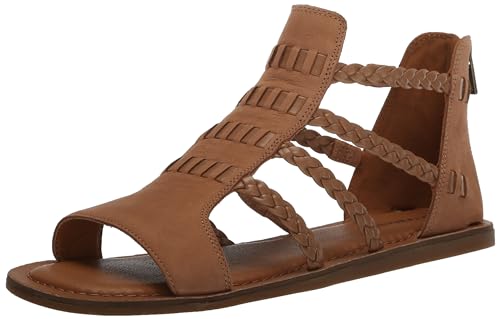 Lucky Brand Women's Biretta Flat Sandal, Pewter, 10
