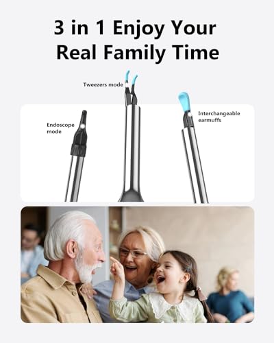 [Cutting-Edge] BEBIRD Note5 Ear Wax Removal Tool: Ear Cleaner with Camera 10 Megapixel Otoscope, Omni-Direction Tweezer, Real-Time Remote Video, Magnetic Cap, Multi Earwax Cleaning Replacement Tips