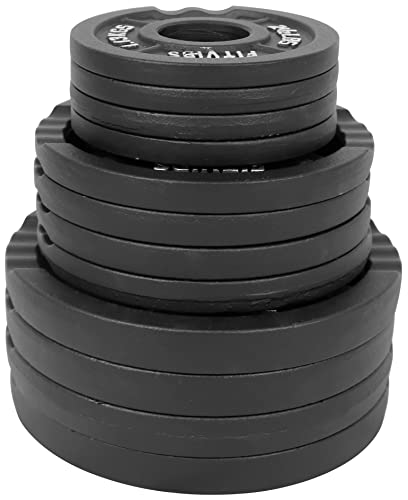 BalanceFrom Cast Iron Olympic 2-Inch Plate Weight Plate for Strength Training and Weightlifting, 70 LB Set (4x 2.5/5/10LB), Color #1, Multiple Packages