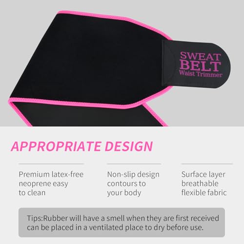 Lisacool Sculpt Touch Waist Trainer For Women Sweat Band For Stomach Waist Trimmer Black/Pink