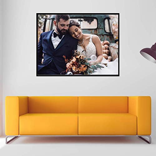 Canvas Floating Frame, Picture Wall Art Painting Frame for Finished Canvas Painting 1-1/4 Deep Picture Art Wall Decor. (Black, 12x20)