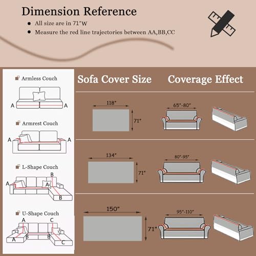 DREAMINGO Sofa Covers for 3 Cushion Couch Solid Chenille Couch Cover Multi-Use Furniture Protector Cover for Dogs Cats Luxury Jacquard Edge Universal Sofa Cover Blanket (X-Large, Green)