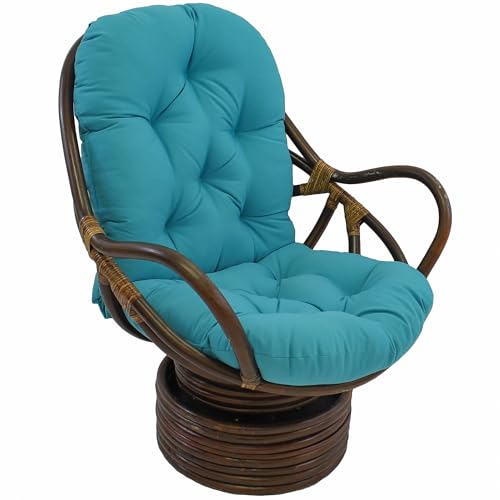 Blazing Needles Solid Twill Swivel Rocker Chair Cushion, 48" x 24", Red
