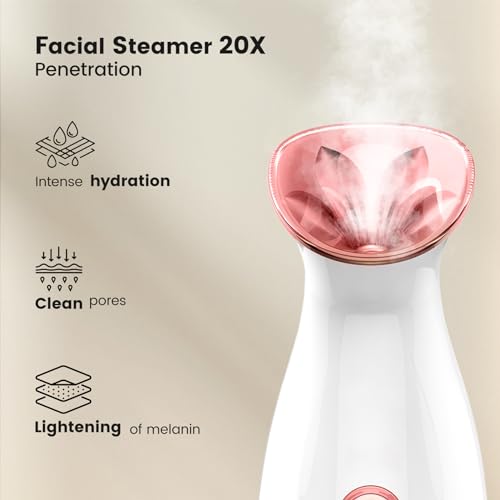 Colorfarm Facial Steamer Nano Ionic: Face Steamer Deep Cleaning Unclogs Pores - Humidifier Hot Mist Home Sauna Spa for Women Men Sinuses Moisturizing