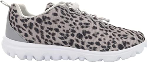 Propét Women's TravelActiv Safari Sneaker, Grey Cheetah, 7