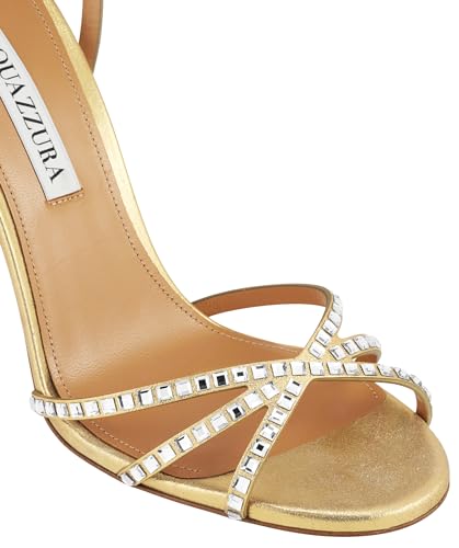 Aquazzura Last Dance Sandal 105, Platino, 8