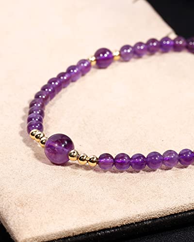 Jewever Tiger Eye Beaded Anklet Bracelet for Women Reiki Stone Energy Healing Crystals and Gemstones Beach Foot Jewelry Adjustable Size (8.5-10 Inches)