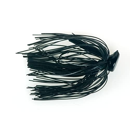 BUCKEYE LURES Flat Top Finesse Jig with Premium Skirting & Rubber Skirt Collar | Durable Versatile Fishing Bait | Black, 1/4 oz