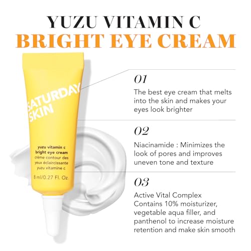 Saturday Skin 3-Piece Skin Care Set Yuzu Vitamin C Sleep Mask Yuzu Vitamin C Bright Toner and Eye Cream Overnight Facial Masks Korean Beauty Best Vitamin C Skincare Set