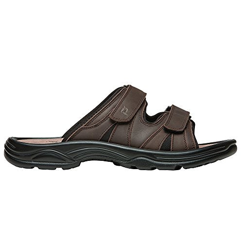 Propét Men's Vero Slide Sandal, Brown, 8.5 Medium