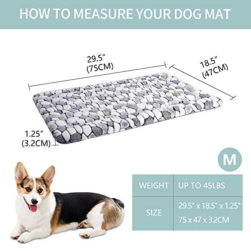VANKEAN Dog Crate Pad Bed Mat Reversible (Warm& Cool), Soft Pet Sleeping Mat Dog Bed for Crate Suitable for Small to XX-Large Dogs and Cats, Machine Washable Crate Beds, Grey Stone Pattern