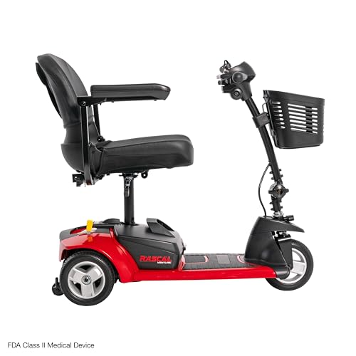 Rascal Venture 3-Wheel Portable Mobility Scooter for Travel, Easy Disassembly, Compact Design, 300 lb Capacity, Battery Included