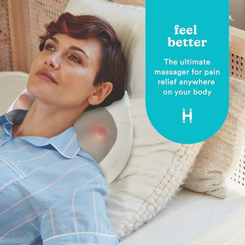 Homedics Heated Shiatsu Massage Pillow for Neck, Back and Shoulder Pain. Portable, Cordless Deep Tissue Massager. Create Your Own Massage Chair, for Bed, Floor, or Couch. Great Father's Day Gift