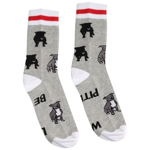 PXTIDY 2 Pairs Pit Bull Dog Socks Pitbull Mom Gifts Novelty Crew Socks Gifts for Pitbull Lovers Pitties Pet Dog Owner Gifts