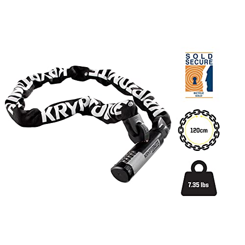 Kryptonite Kryptolok 912 Combo Bike Chain Lock, 4 Feet Long Heavy Duty Anti-Theft Sold Secure Gold Bicycle Chain Lock, 5-Digit Resettable Combination Lock for E-Bike Scooter Road Mountain Bikes