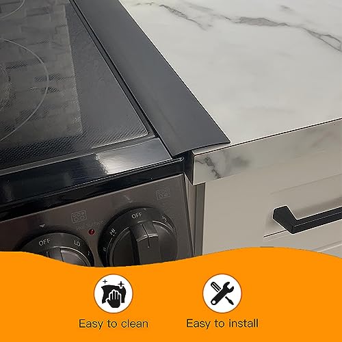 ItsNio Silicone Stove Gap Covers (2 Pack), Stove Gap Guard, Heat Resistant Oven Gap Filler, Easy Clean,25 Inches, Black