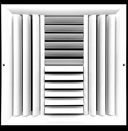 12" x 4" - 1-Way Air Vent - Adjustable Aluminum Curved Blades - Maximum Airflow - HVAC Grille