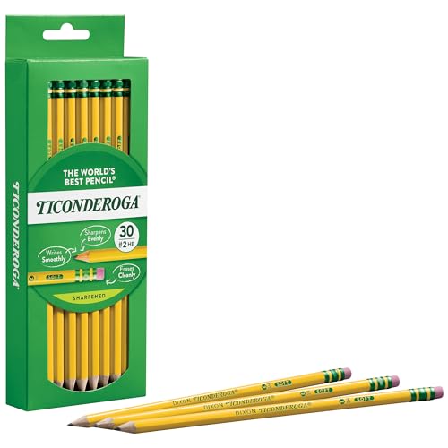 Ticonderoga Wood-Cased Pencils, Pre-Sharpened, 2 HB Soft, Yellow, 30 Count, 6 Packs/180 Count Total