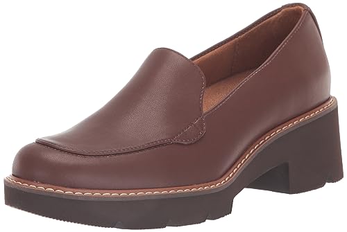 Naturalizer Womens Cabaret Slip On Lightweight Lug Heeled Loafer Cappuccino 8.5 M