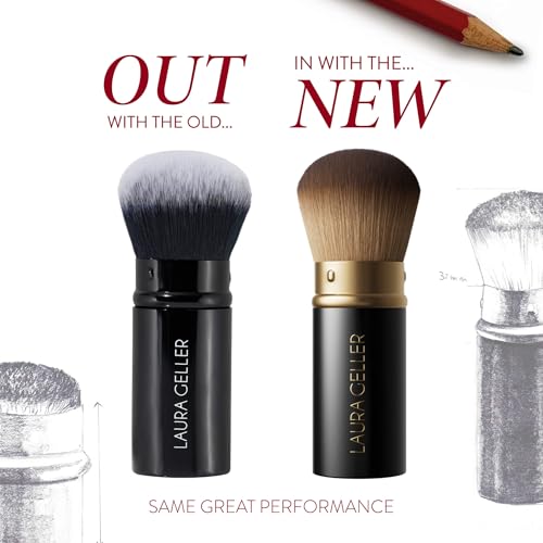 LAURA GELLER NEW YORK The Wonder Brush, Makeup Brush with Wooden Handle, Apply The Wonder Balm, Cream & Liquid Blush, Even Application and Blending