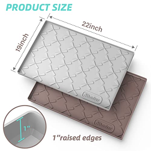 SIKADEER Under Sink Mat for Bathroom Waterproof, 28" x 19" Silicone Under Sink Liner Bathroom Cabinet Shelf Protector Kitchen organizer, Fit 30inch Standard Cabinet Mat Under Sink Organizer Drip Tray