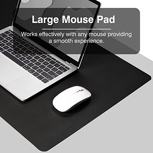 TOWWI Dual Sided Desk Pad, Large Desk Mat, Waterproof Desk Blotter Protector Mouse Pad, Leather Desk Pad Large for Keyboard and Mouse (36" x 17", Purple/Purple)