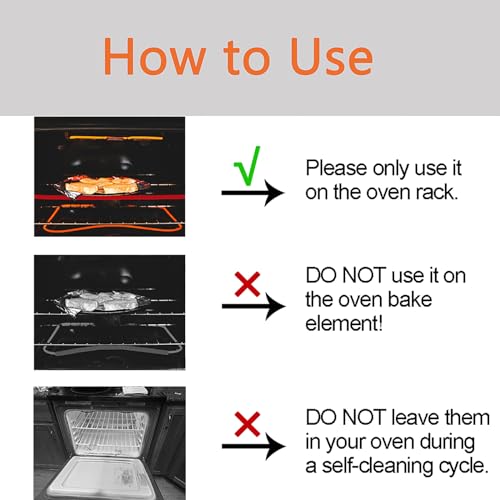 LeeYean Oven Guards for Racks - 4 Pack Heat Resistant Silicone Rack Protectors Shields, Protect Against Burns and Scars, Kitchen Gadgets & Accessories 14 Inches Long (Red)