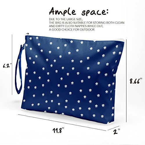 Fokongna Wet Bag, Travel Makeup Bag, Wet Dry Bag, Wet Bag for Swimsuit, Beach Pool Diapers Dirty Yoga Gym Clothes Zipper Pouch for Women Sister Friends Wet Bag Ocean Sea Shells Beach Starfish.361