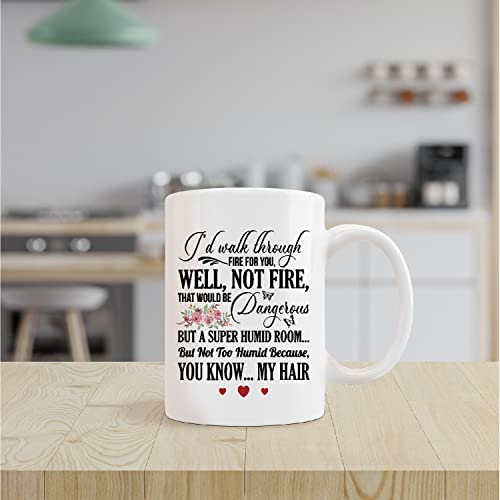 Best Friend Mug Cup,I'd Walk Through Fire For You Funny Ceramic Mug-11oz Coffee Milk Tea Mug Cup,Unique Family Mugs,Birthday Christmas Gifts For Men Women Friends Coworkers