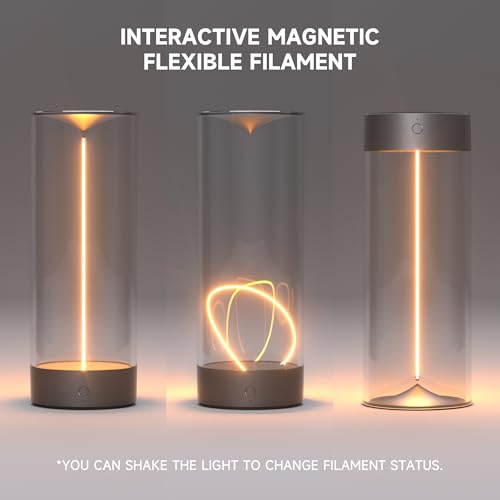 AUGE LIGHT Minimalist Desk Lamp Cordless Table Lamps LED Rechargeable Modern Nightstand Lights Dimmable with 3 Levels for Gaming, Home Office, Bedroom, Living Room, Kitchen, Bar, Restaurant