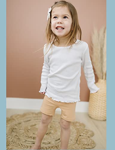 MY WAY Toddlers & Girls Bike Shorts Cotton & Spandex — Biker Shorts for Under Dresses, Cartwheel & Dance - 3 PK Black, H Grey, and White 2T
