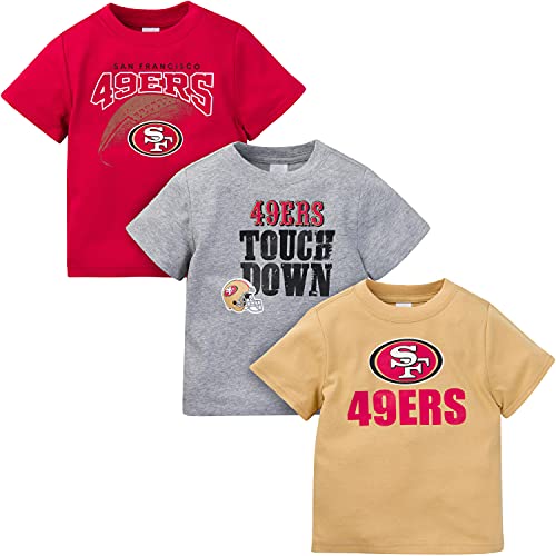 Gerber Unisex Baby NFL 3 Pack Short Sleeve Fan Tee Shirt, Team Color, 12 Months