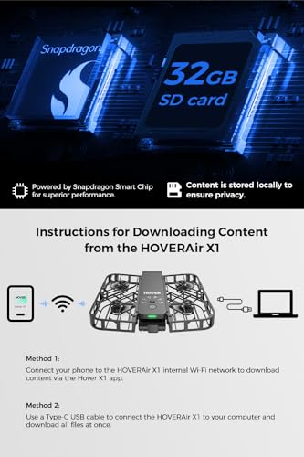 HOVERAir X1 Drone with Camera, Self-Flying Camera Drone with Follow Me Mode, Foldable Mini Drone with HDR Video Capture, Palm Takeoff, Intelligent Flight Paths, Hands-Free Control Black (Combo)
