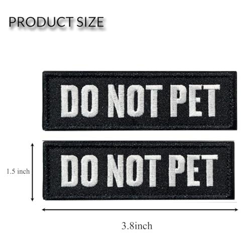 TXSN 12PCS Service Dog Patches Ask to Do Not Pet Patch Vest Removable Tactical Hook and Loop Dog Harness Vest Patch Set
