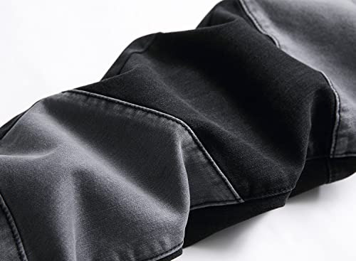 AITITIA Men's Ripped Regular Fit Jeans (30, 3016 Black)