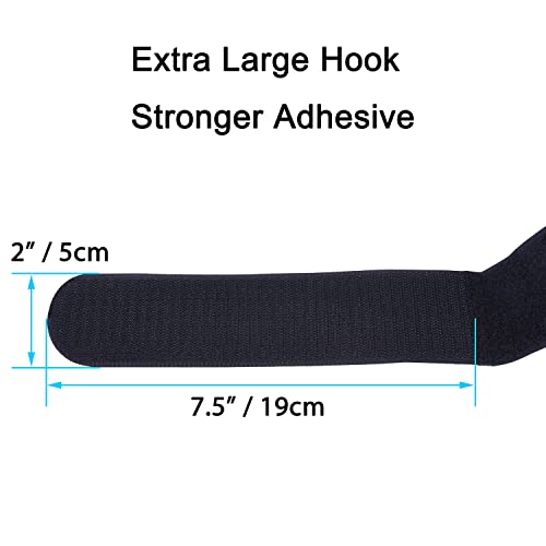Extra Large 4 Pack 2 x 37 Inches Hook and Loop Strap, Reusable Fastening Cable Tie Down Straps by Wisdompro - Reusable, Durable Functional Cinch Cable Straps for Your Home, Office, Workspace