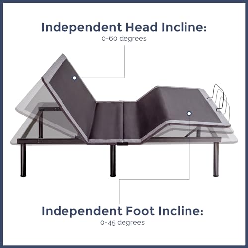 IULULU Adjustable Bed Frame, Twin XL Adjustable Bed Base with Wireless Remote, Adjustable Leg Heights, Zero Gravity, Independent Head and Foot Incline, Zero Clearance, Easy Assembly
