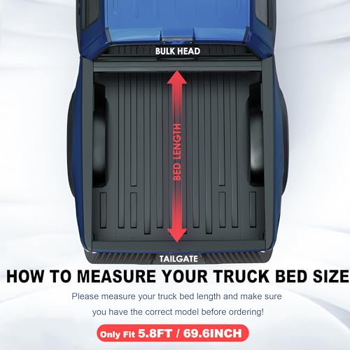 KUIPERAUTO Quad Soft Truck Bed Tonneau Cover Compatible for 04-07 Chevrolet Silverado GMC Sierra 1500 2500 3500 5.8FT Short Bed Fleetside (2007 Classic & New Body Only) -69.6 Inch