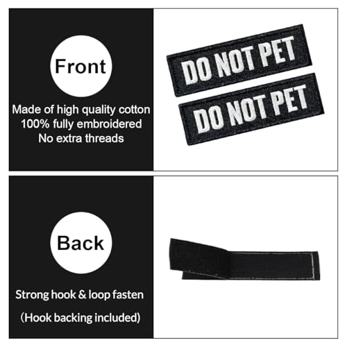 TXSN 12PCS Service Dog Patches Ask to Do Not Pet Patch Vest Removable Tactical Hook and Loop Dog Harness Vest Patch Set