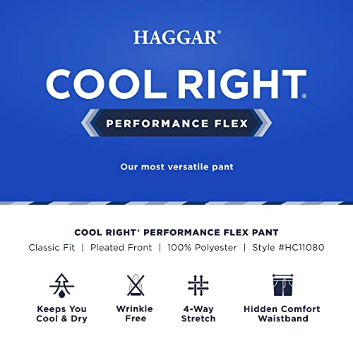 Haggar mens Hc11080 Casual Pants, Midnight, 42W x 30L US