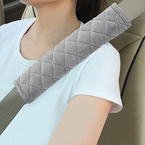 Amooca Soft Auto Seat Belt Cover Seatbelt Cushions Shoulder Pad 2 PCS for a More Comfortable Driving Compatible with All Cars Light Khaki