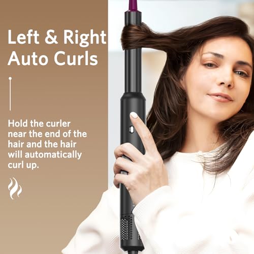 Jolitoi 6 in 1 Hair Dryer Brush, 110,000 RPM High-Speed Negative Ionic Blow Dryer Brush with Automatic Curling Iron for Drying Volumizing Straightening, Detachable Multi-Styler for All Hair Types