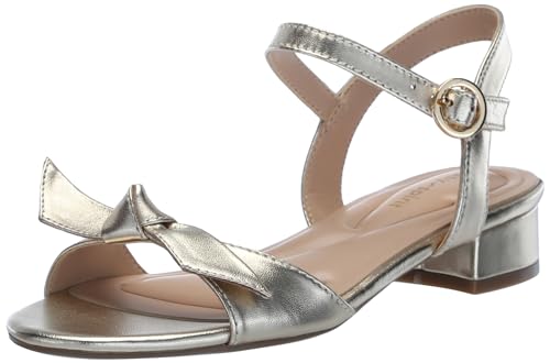 Easy Spirit Women's Ginova Heeled Sandal, Gold Leather, 8.5