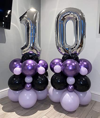40 Inch Silver 40 Number Balloons Giant Jumbo Huge 40 Foil Mylar Helium Number Digital Balloons Silver Birthday Mylar Digital Balloons 40th Birthday Party 40th Anniversary Events Party Decorations