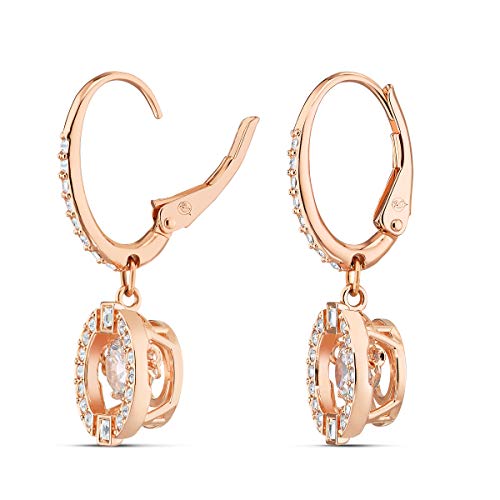 SWAROVSKI Sparkling Dance Pierced Drop Earrings with Dancing Crystal and Matching Pavé on a Rose-Gold Tone Finish Setting, Part of the Swarovski Sparkling Collection