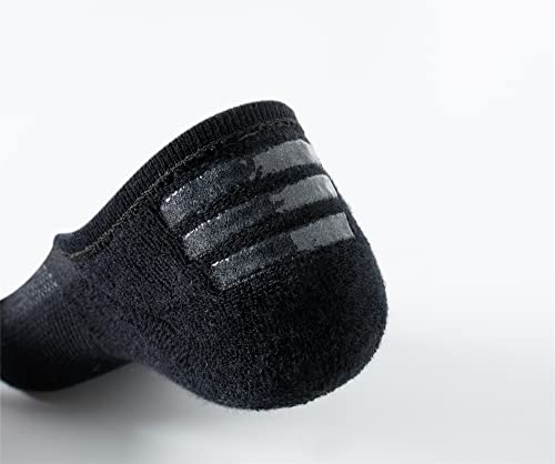 Hicomlor No-Show-Socks with Cushioned&Non-Slip Heel Grip for Men, Athletic Running socks with Mesh 5 Pairs (Black)
