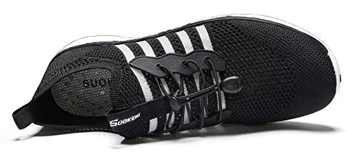 SUOKENI Men's Quick Drying Slip On Water Shoes for Beach or Water Sports Blackwhite,Size:US 7/EU 40